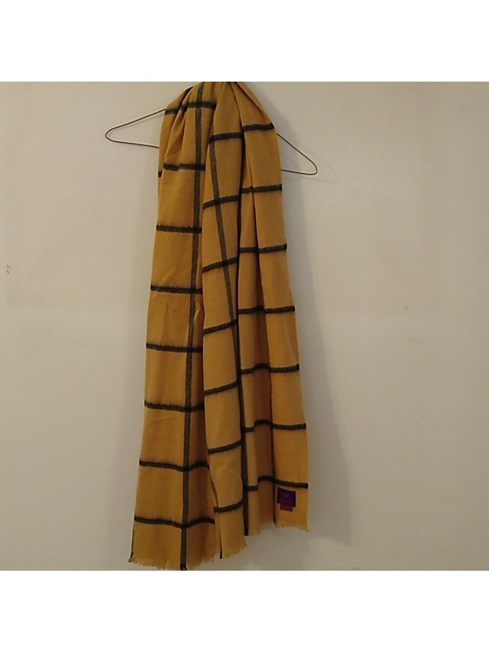 Phenix wool scarf tan and black. 72 inches
